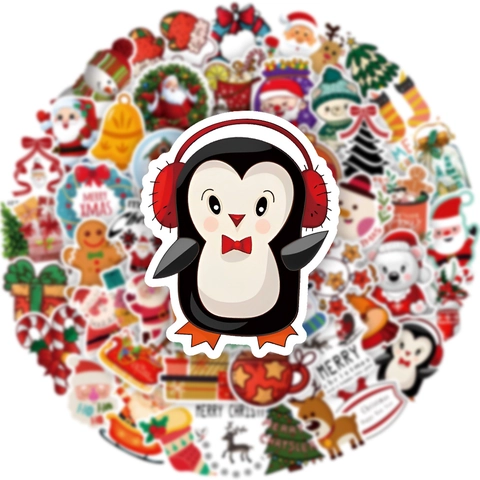 Christmas Graffiti Stickers Waterproof PVC Decals For Water Bottle Laptop Luggage Skateboard Helmet Festival Decoration
