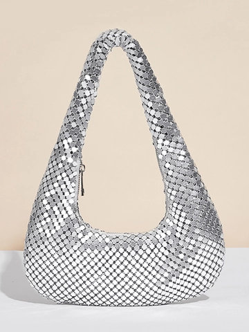 Damen Funkelnde Metallic-Pailletten Achseltasche Elegante Abend-Clutch Für Party Hochzeit Mode Hobo Handtasche Für Damen