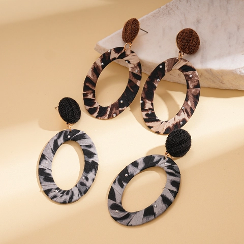 Ohrringe Mit Leoparden Zebra Muster Aus Stoff Oval Legierung Strass Modeschmuck Mit Edelstahlsteckern Für Damen