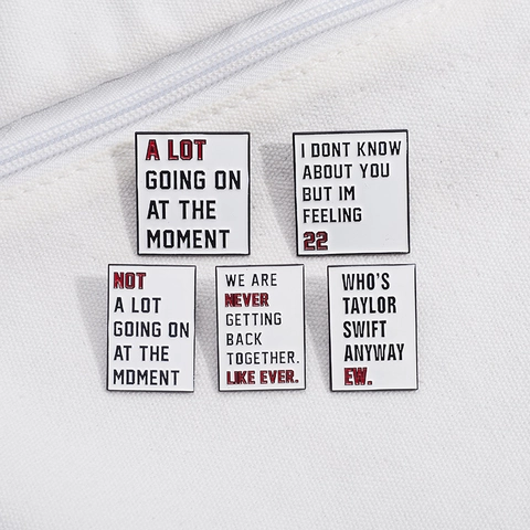 Musical Singer Lyric Quote Enamel Pin Alloy Brooch Creative Geometric Speech Bubble Badge For Clothes Backpack Fan Gift Jewelry