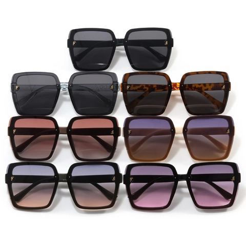 Mode Übergroße Eckige Sonnenbrille UV400 Schutz Kunststoffrahmen AC Linse Trendy Outdoor Reisen Brillen Damen Herren