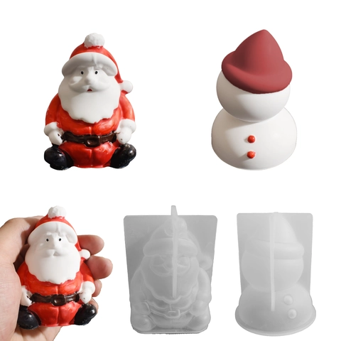 3D Weihnachten Weihnachtsmann Schneemann Silikonform Für DIY Handgefertigte Kerze Seife Harz Gips Handwerk