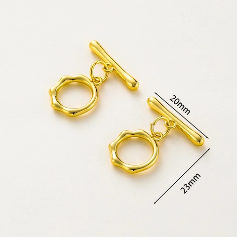 Copper Plated 18K Real Gold Toggle Clasp OT Buckle Connector For DIY Necklace Bracelet Handmade Jewelry Making Accessories