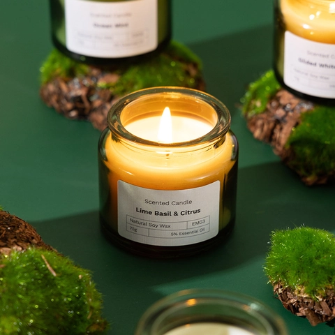 Scented Candle Natural Soy Wax Glass Jar With Cork Lid Aromatherapy Home Fragrance Decoration Essential Oil Gift