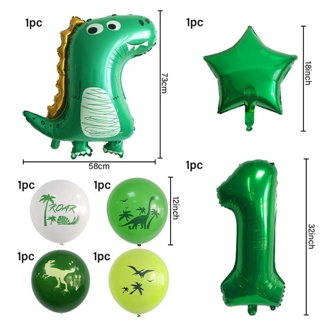 Decorazione Palloncini Festa Di Compleanno Dinosauro Foglio Alluminio Lattice Tema Giungla Motivo Roar Celebrazione Bambini