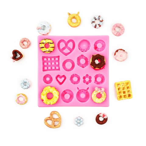 Mini Dessert Siliconen Vorm Voor Donuts Wafels En Harten Bakken En Hars Ambacht DIY Taart Decoratie