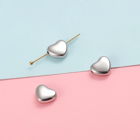 Perline A Forma Di Cuore Acciaio Inossidabile 304 Piccolo Foro Lucidato Per La Creazione Di Gioielli Fai Da Te Accessori Per Bracciali Collane