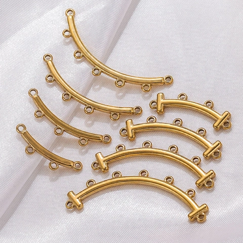 Edelstahl Gebogene Stecker Mehrloch Glieder Für Böhmische Halsketten Armbänder DIY Schmuckherstellung Zubehör