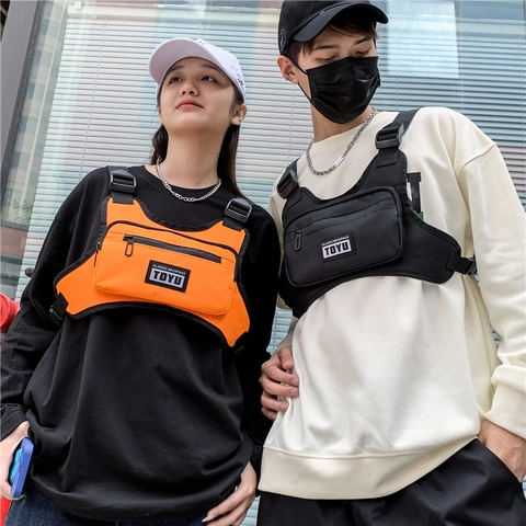 Taktische Brusttasche Oxford Stoff Verstellbare Träger Techwear Hip Hop Streetwear Chest Rig Für Herren Damen