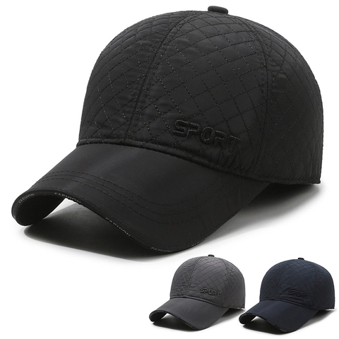 Gorra De Béisbol Acolchada De Invierno Para Hombre Con Orejeras Forro De Terciopelo Grueso Sombrero Deportivo Con Letras