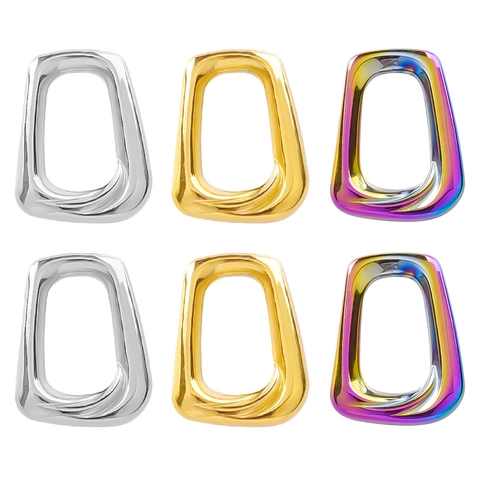 304 Stainless Steel Geometric Hollow Square Trapezoid Pendant DIY Jewelry Accessory Vacuum Plated Minimalist Style