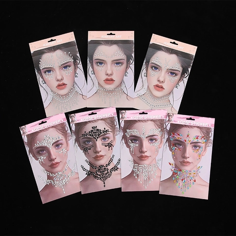 Face Gems Body Jewels Rhinestone Stickers Self Adhesive Crystal Eye Jewels For Music Festival Party Masquerade Acrylic Decoration