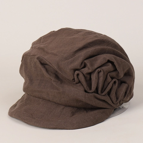 Gorra Newsboy Vintage De Lino Con Frunces Sombrero Octogonal Transpirable Plegable Estilo Japonés Artístico Con Visera