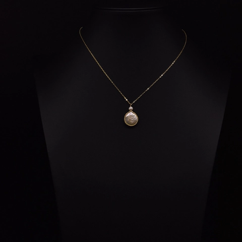Collier en Argent Sterling 925 avec Perles d'Eau Douce Naturelles Baroque Fait à la Main Plaqué Or Bijoux pour Femme