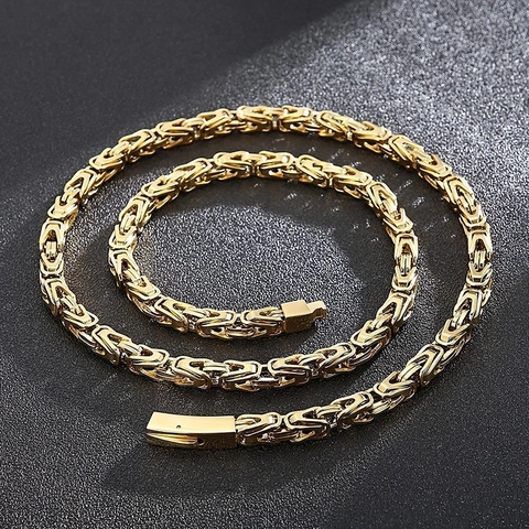 Herren Byzantiner Kette 316L Edelstahl Hip Hop Punk Heavy Metal Schmuck Rock Stil Schmuck Zubehör