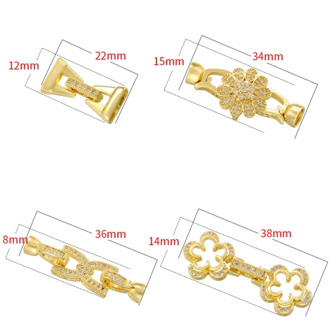 Connettori Per Gioielli Fermagli Ottone Zirconi Fiore Design Otto Per Creazione Di Collane E Bracciali DIY