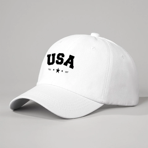 USA Ster Print Honkbalpet Polyester Retro Verstelbaar Zonbescherming Ademend Outdoor Sport Hoed Voor Heren Dames Klassiek