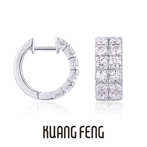925 Sterling Silver Moissanite Hoop Earrings Double Row Sparkly Wedding Fine Jewelry For Women Elegant Birthday Gift