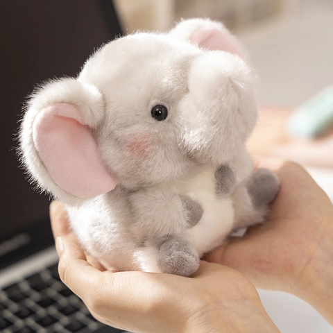 Cute Cartoon Animal Plush Keychain Soft Round Doll Pendant For Bag Decoration Backpack Accessory Key Ring