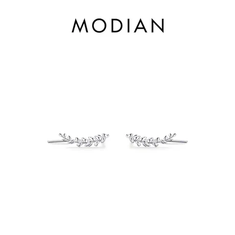 Boucles D'oreilles Ear Crawler En Argent Sterling 925 Motif Feuille Élégant Minimaliste Branche Bijoux Femmes