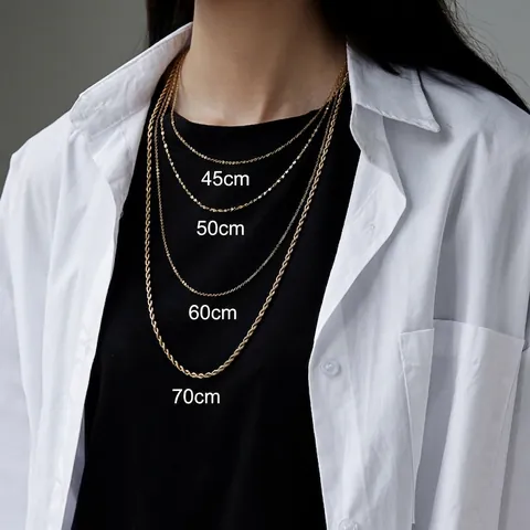 Roestvrij Stalen Vergulde Halsketting Voor Dames Minimalistisch Touw Slang Schakelketting Bamboe Sieraden Accessoires