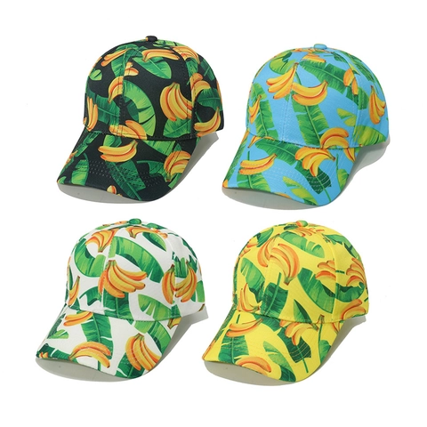 Cappello Da Baseball Poliestere Visiera Curva Stampa Tropicale Floreale Frutta Estate Spiaggia Protezione Solare Outdoor Casual