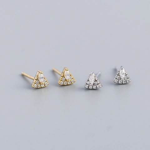 Dreieck Stecker Ohrringe 925 Sterling Silber Marquise Zirkon Eingelegt Geometrischer Minimalistischer Pendler Schmuck Für Frauen