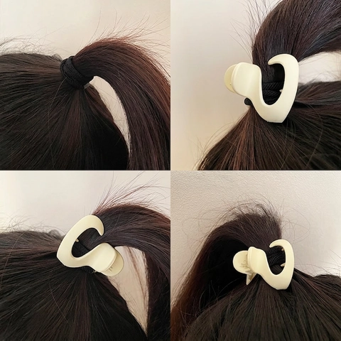 Piccola Pinza Per Capelli Opaca Acrilico Supporto Coda Di Cavallo Alta Molletta Minimalista Accessorio Per Donne
