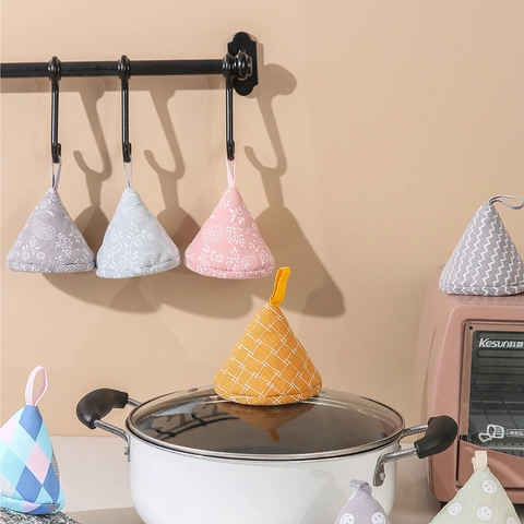 Cappuccio Per Coperchio Pentola Triangolare E Copertura Per Maniglia Cotone Resistente Al Calore Presine Guanti Da Forno Per Cucina Stile Giapponese Anti Scottatura