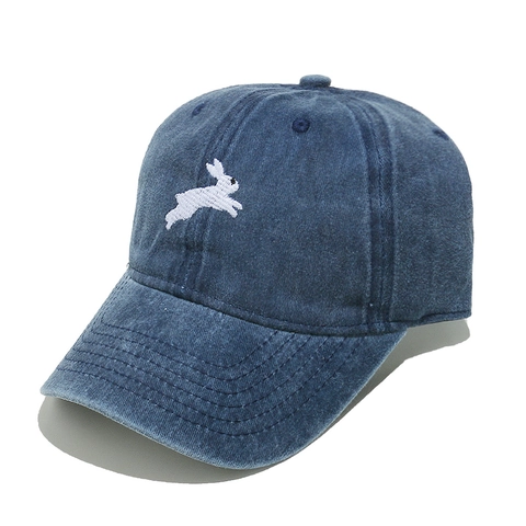 Cappello Da Baseball In Cotone Lavato Con Simpatico Ricamo Di Coniglio Parasole Regolabile Cappello Da Papà Retro Casual
