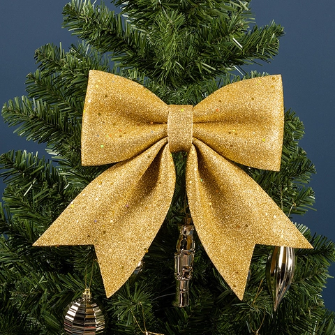 Grote Kerststrikken Glitters Lovertjes EPE Schuim Ornament Voor Kerstboom Decoratie Goud Rood Feestelijke Hangende Strik