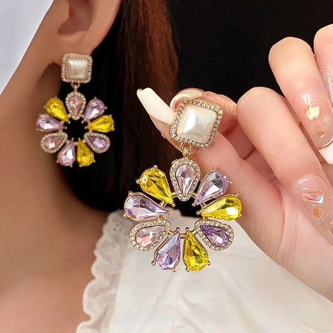 Conjunto De Joyas De Flores Vintage Collar De Doble Capa De Perlas Artificiales De Imitación Y Pendientes Con Poste De Plata 925