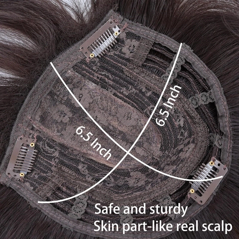 Women Hair Topper Long Straight Synthetic Fiber Wig With Clips For Thinning Hair Cover Grey Hair Natural Simulated Scalp
