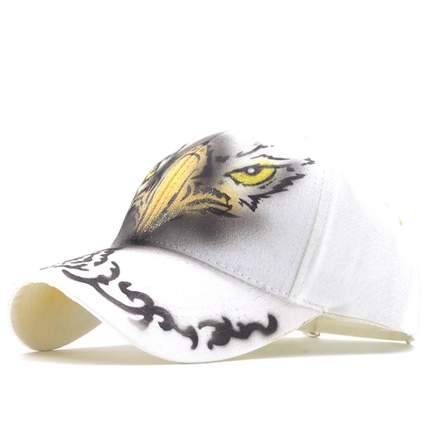 Baseball Cap Cotton Graffiti Hand Painted Skull Eagle Flame Pattern Outdoor Sun Hat Adjustable Strap Hip Hop Streetwear