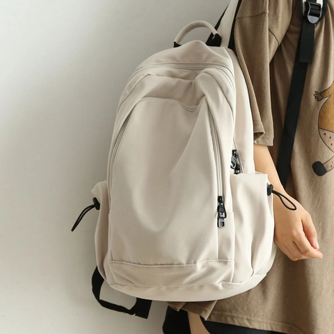 Japanese Minimalist Backpack Large Capacity Nylon Laptop Bag Lightweight School Travel Rucksack For Men Women Simple