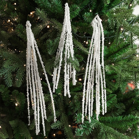 Decorazione Albero Di Natale Perla Artificial Bianca Ramo Perline Steli Artificiali Decorazione Festiva Invernale