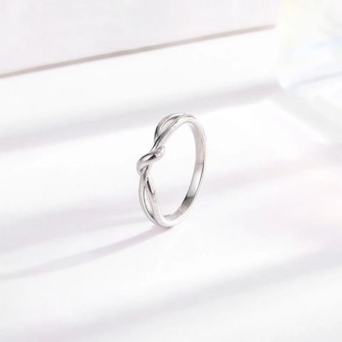 Minimalist Edelstahl Endlose Knoten Ring Für Damen Mode Geometrisch Gedrehter Bandring Poliert Gold Silber Schmuck
