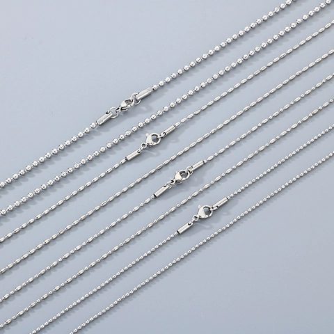 Collana A Catena Con Sfere In Acciaio Inossidabile Minimalista Con Chiusura A Aragosta Catena A Maglie Tonde Ovali Gioielli
