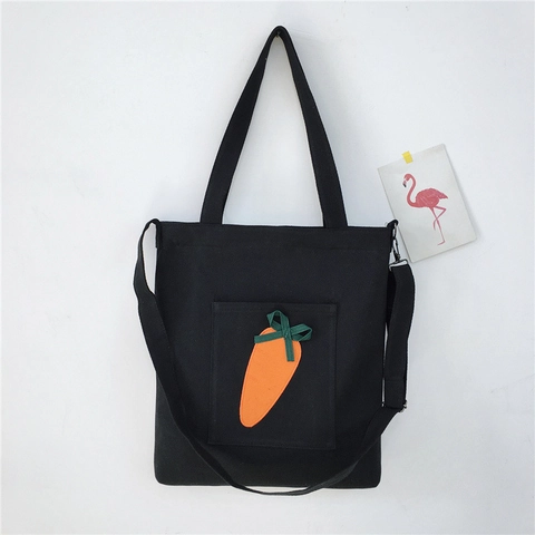 Sac Cabas En Toile Femmes Bandoulière Sac À Main Kawaii Broderie De Fruits Sac De Shopping Décontracté Pour Filles Étudiantes