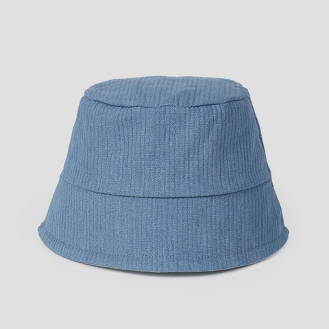 Gestreifter Denim Fischerhut Baumwolle Faltbar Sonnenschutz Lässige Retro Bucket Hat Für Damen
