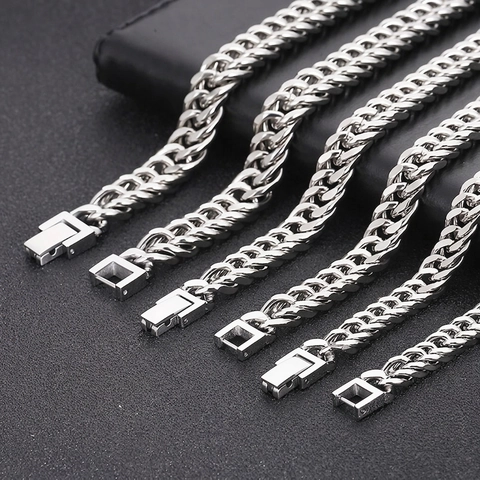 Cubaanse Schakelketting Ketting Roestvrij Staal Zilver Hip Hop Rock Streetwear Mode Minimalistische Sieraden Voor Heren Dames