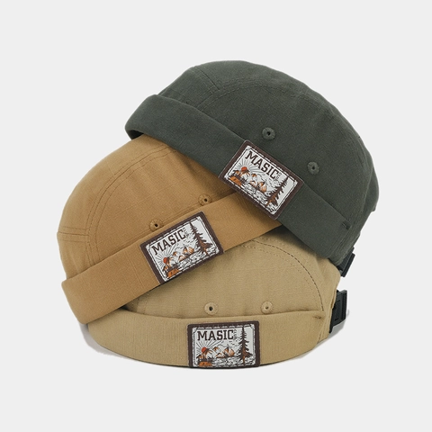 Retro Baumwolle Docker Hut Randlose Miki Kappe Japanische Streetwear Verstellbar Hip Hop Stil