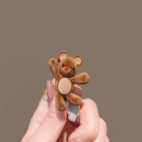 Cute Flocked Bear Rabbit Duckbill Hair Clips For Women Girls Side Bangs Fixed Kawaii Plush Animal Hairpin Accessories