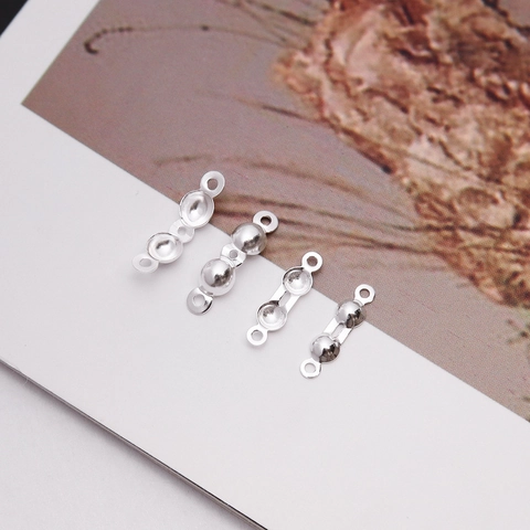 925 Sterling Silber Perlenenden Kalotten Doppelschleifen Verschluss Muschelform Runder Verbinder Für DIY Schmuckherstellung