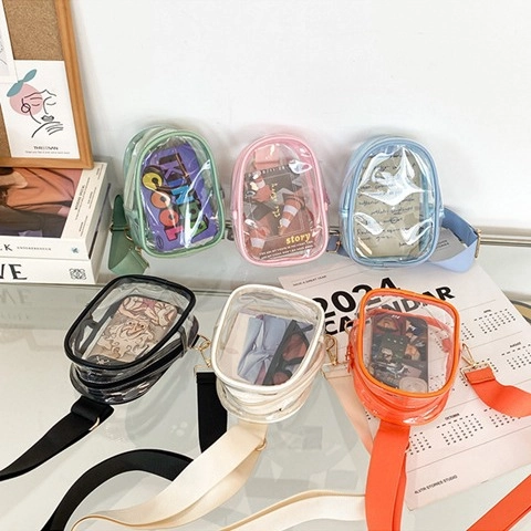 Διαφανής Τσάντα Χιαστί PVC Candy Color Jelly Beach Τσάντα Στήθους Με Ρυθμιζόμενο Φαρδύ Λουράκι Unisex Μόδα
