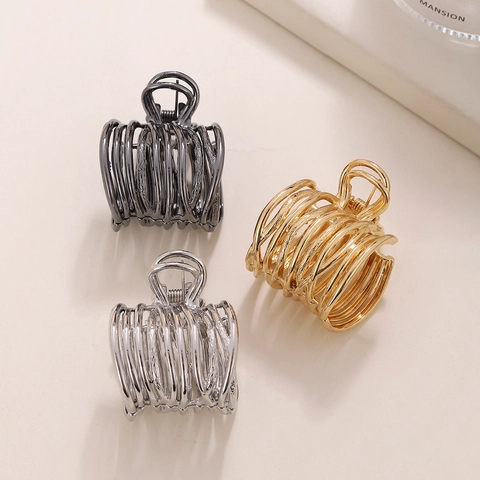 Metall Haarklammer Hohl Spiral Design Minimalistisch Koreanischen Stil Hoher Pferdeschwanz Halter Für Frauen