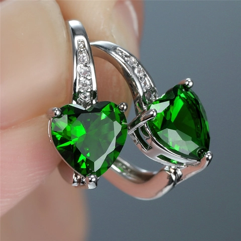 Heart Earrings Copper Cubic Zirconia Leverback Hoop Elegant Romantic Jewelry For Women Gold Silver Rose Gold Plated