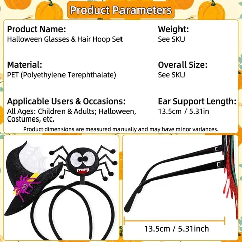 Halloween Party Brille Und Stirnbänder Kunststoff Glitzer Kürbis Spinne Fledermaus Hexenhut Kostüm Dekoration Für Kinder Erwachsene