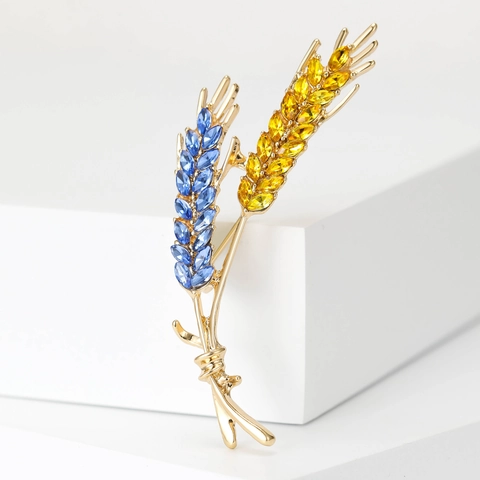 Elegante Legierung Strass Ähre Brosche Für Damen Koreanischer Stil Einfache Ährennadel Für Anzug Mantel Schmuck Zubehör