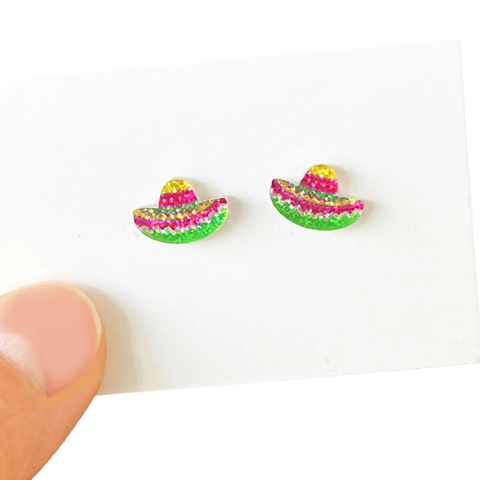 Boucles D'oreilles Mexicaines Fiesta Paillettes Colorées Acrylique Sombrero Chapeau Avocat Taco Alpaga Bijoux Pour Femmes